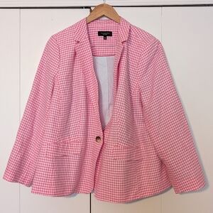 Talbots Pink Gingham Blazer